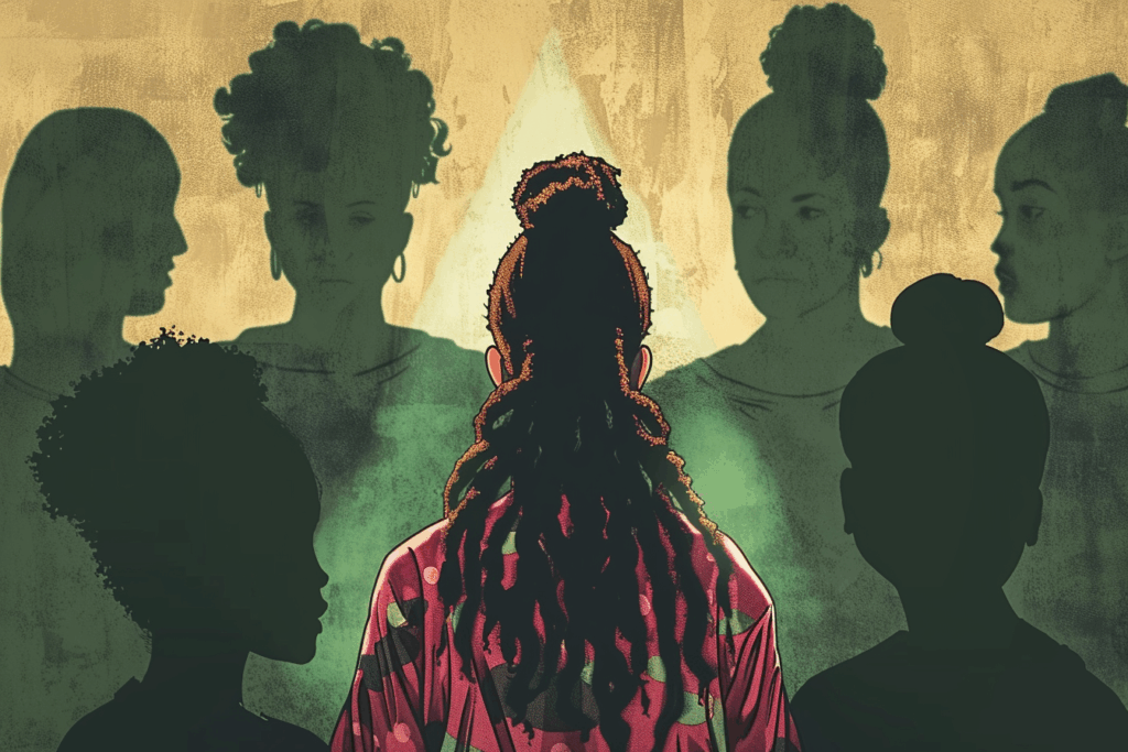 people looking at the girl in the middle